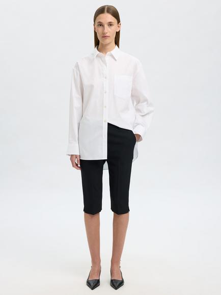 SELECTED FEMME Mid Rise Capri Trousers, Black