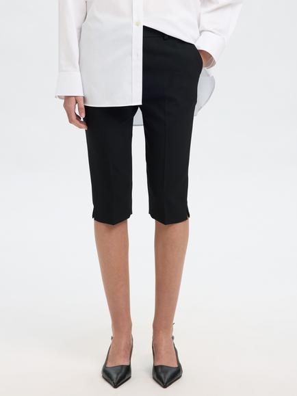 SELECTED FEMME Mid Rise Capri Trousers - view 2, Black