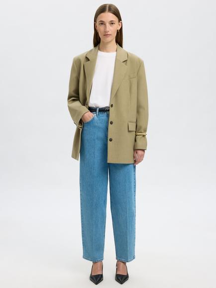 SELECTED FEMME Loose Fit Barrel Leg Jeans, Light Blue, Light Blue