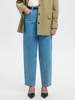 SELECTED FEMME Loose Fit Barrel Leg Jeans, Light Blue - view 2, Light Blue