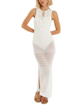Accessorize Open Knit Sleeveless Maxi Dress, White