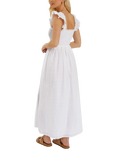 Accessorize Smocked Broderie Anglaise Sleeveless Dress, White