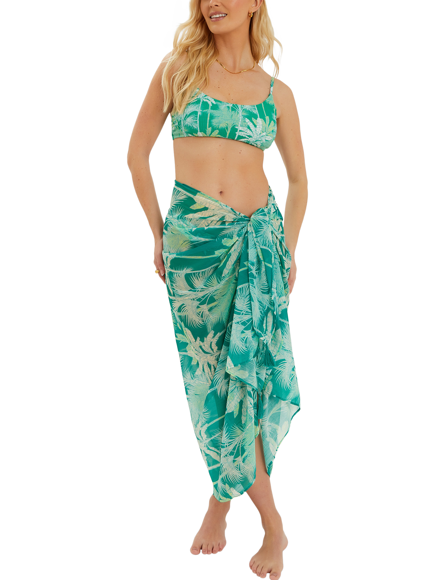Accessorize Palm Tree Sarong, Green