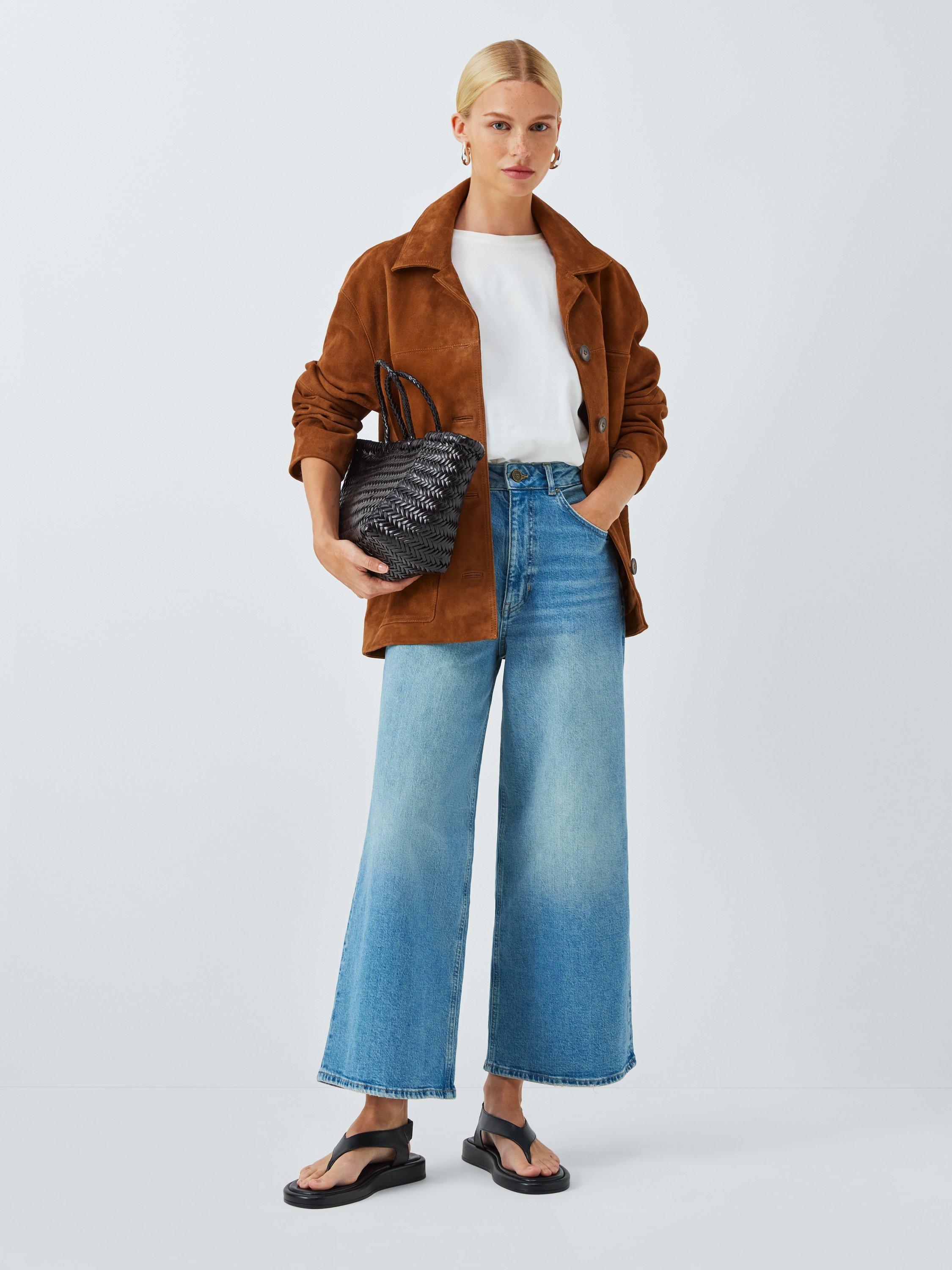 Product image 3 of 6, which shows AND/OR Westlake Wide Leg Cropped Jeans, Blue, 26R