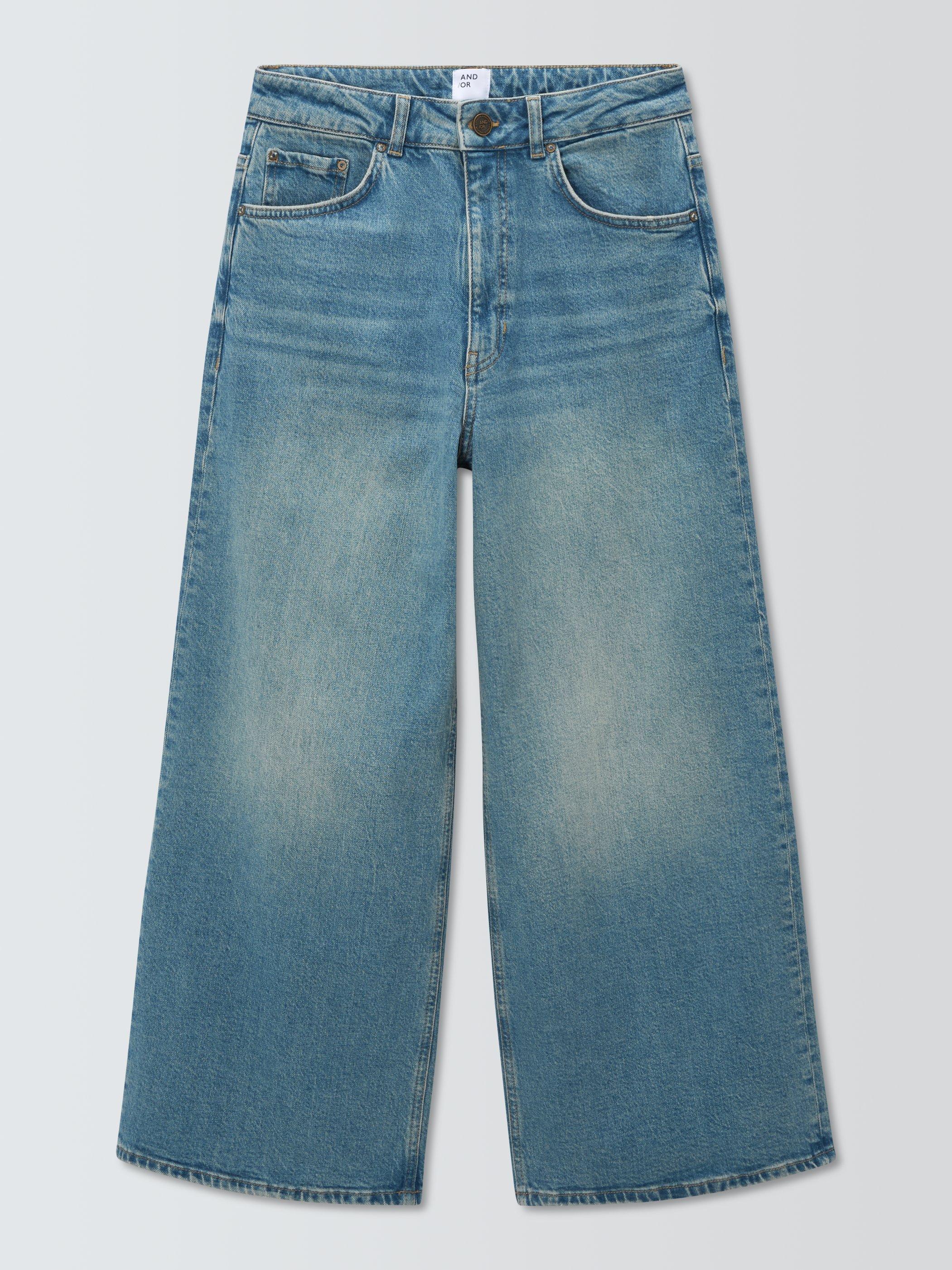 Product image 6 of 6, which shows AND/OR Westlake Wide Leg Cropped Jeans, Blue, 26R