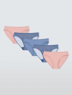 John Lewis Cotton Blend Bikini Knickers, Pack of 5, Animal, Animal