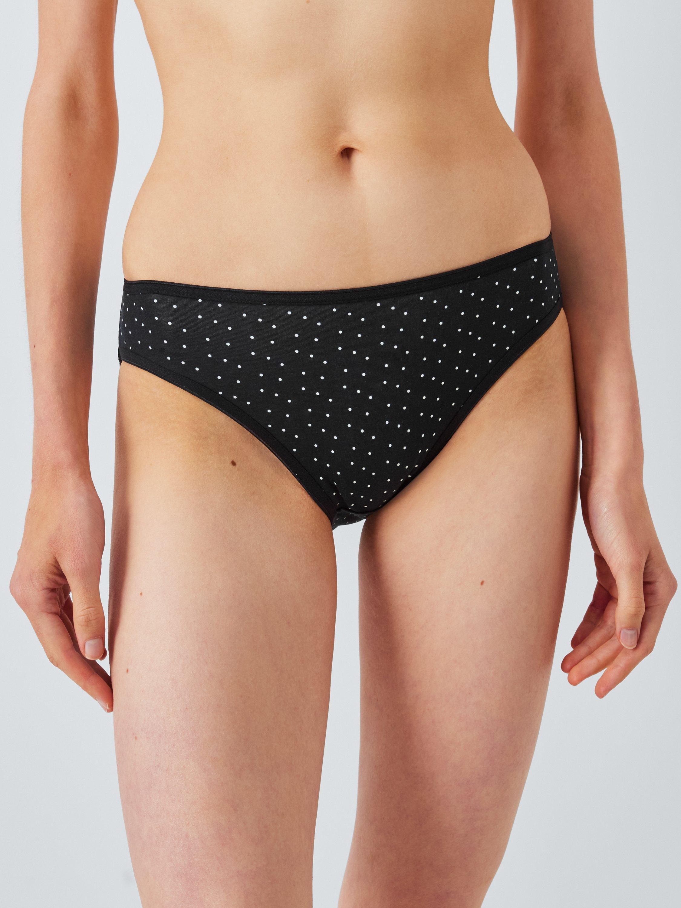 Product image 2 of 4, which shows John Lewis Cotton Blend Bikini Knickers, Pack of 5, Spot, 8