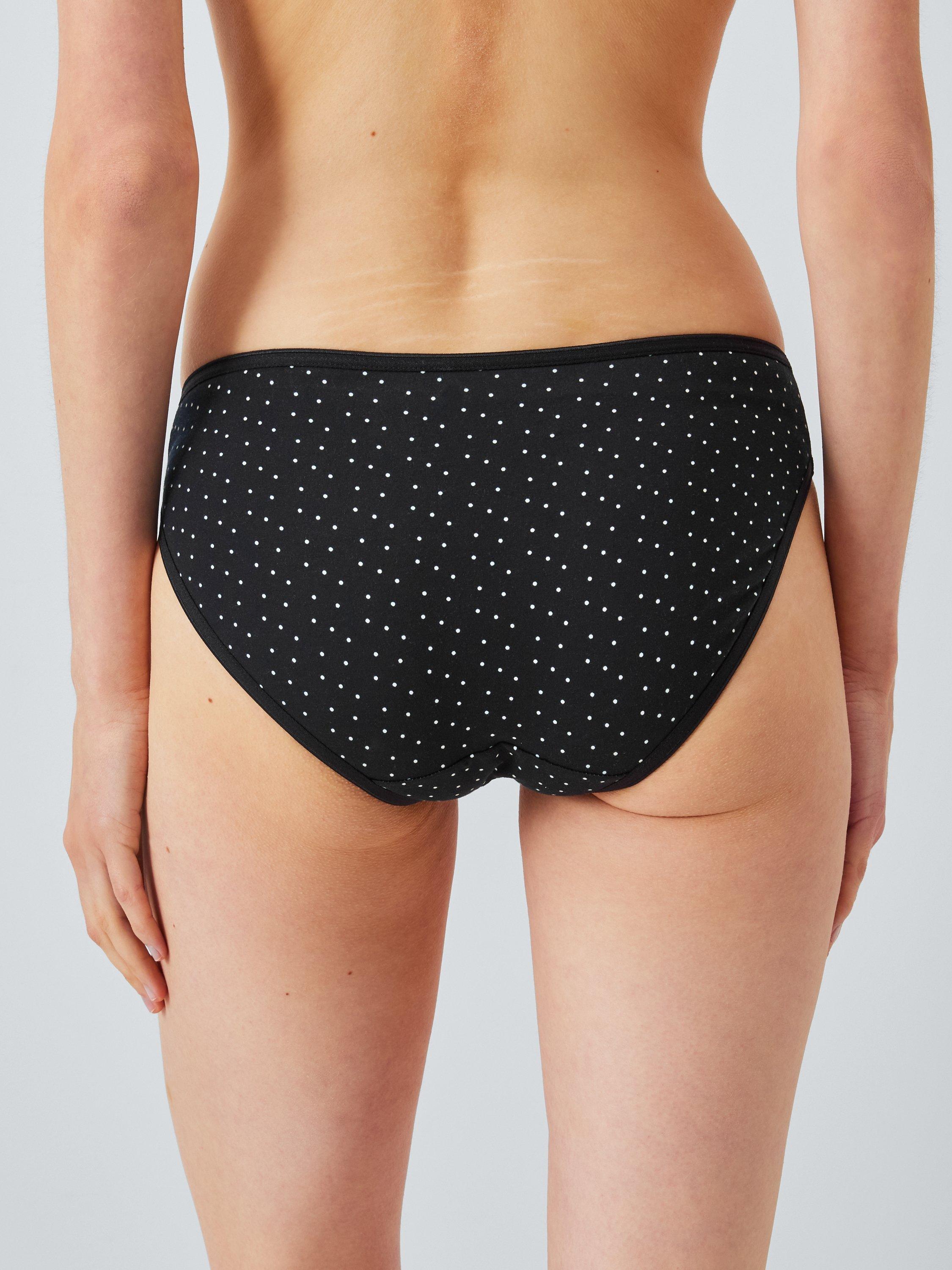 Product image 3 of 4, which shows John Lewis Cotton Blend Bikini Knickers, Pack of 5, Spot, 8