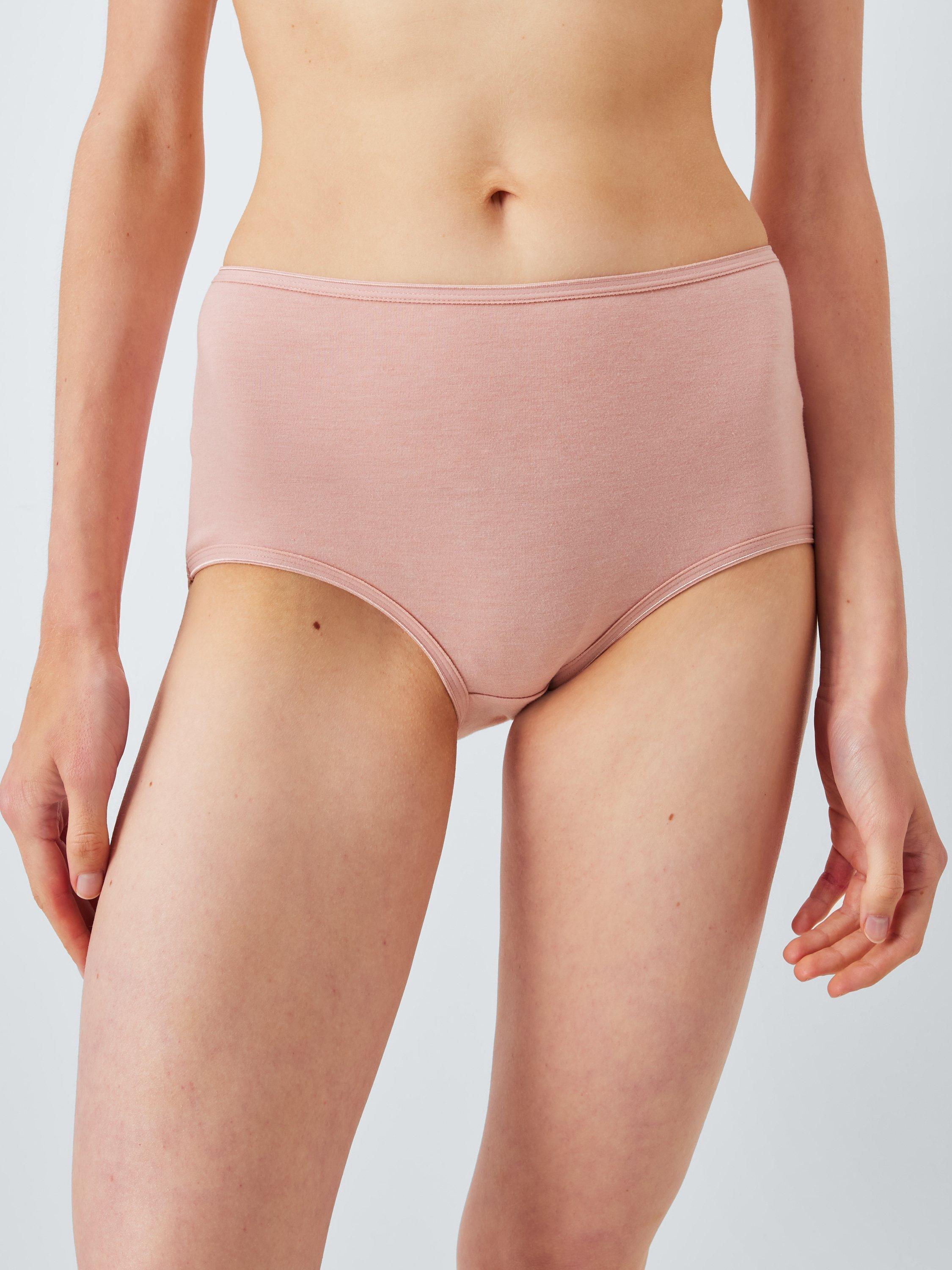 Product image 2 of 4, which shows John Lewis Cotton Blend Full Briefs, Pack of 5, Pinks, 8