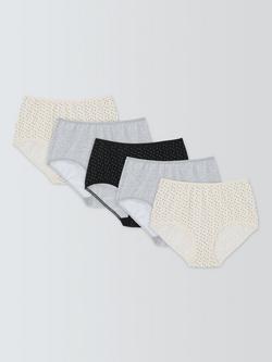 John Lewis Cotton Blend Full Briefs, Pack of 5, Spot, Spot