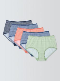 John Lewis Cotton Blend Full Briefs, Pack of 5, Stripe, Stripe