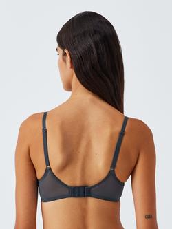 John Lewis Giselle Leaf Lace High Apex Bra - view 2, Ink Navy