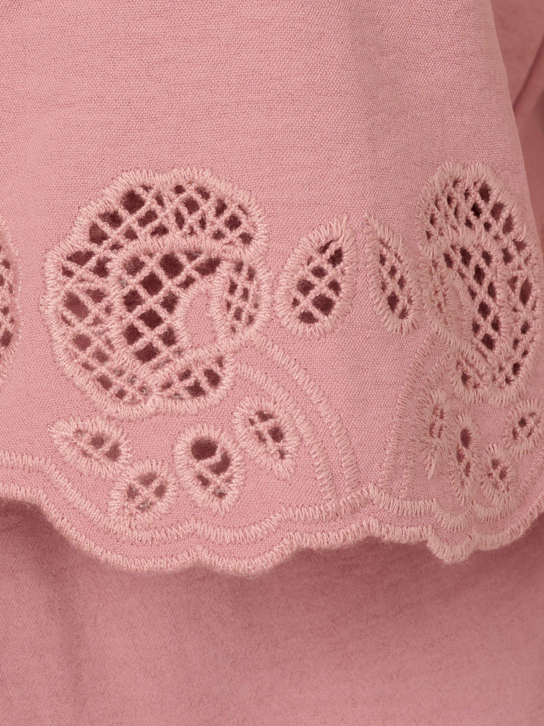 Product image 6 of 6, which shows Adrianna Papell Tie Front Floral Lace Top & Trousers Set, Deauville Mauve, XS