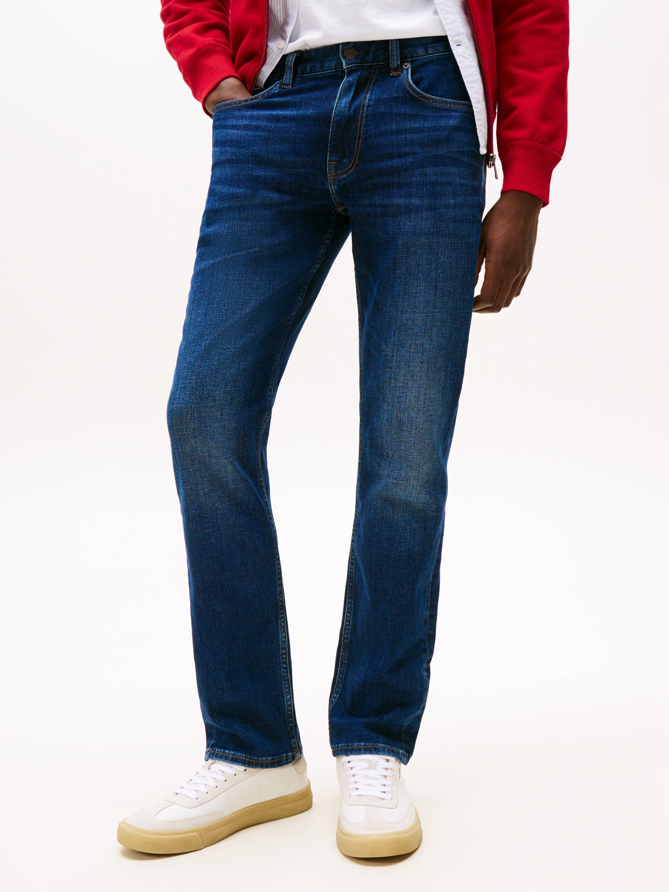 Product image 1 of 5, which shows Tommy Hilfiger Denton Straight Fit Jeans, Dark Blue, 30R