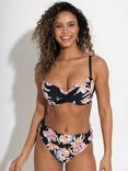 Pour Moi Free Spirit Fold-Over Bikini Bottoms, Black/Multi