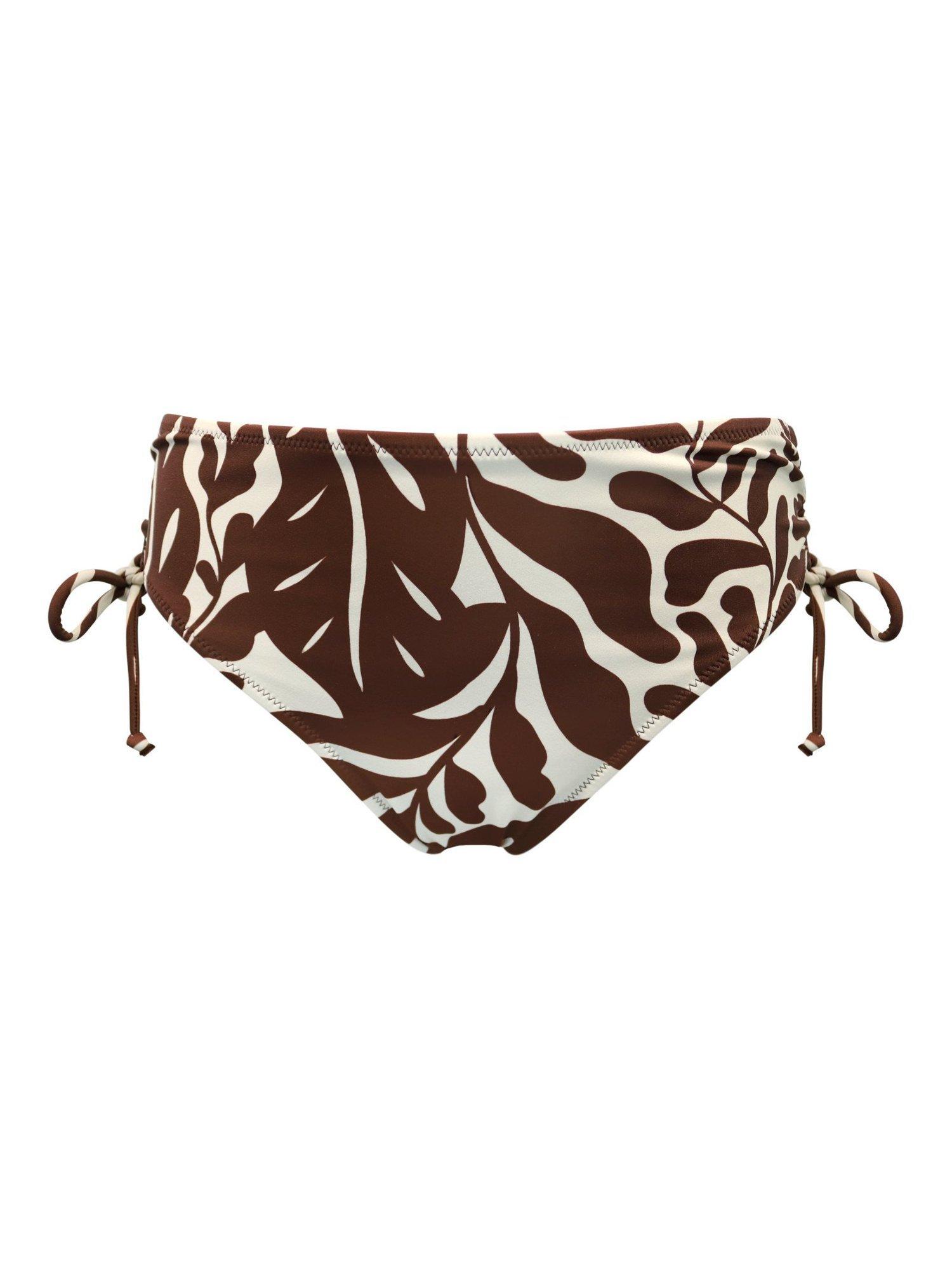 Product image 6 of 7, which shows Pour Moi Madrid Adjustable Bikini Bottoms, Brown/White, 8