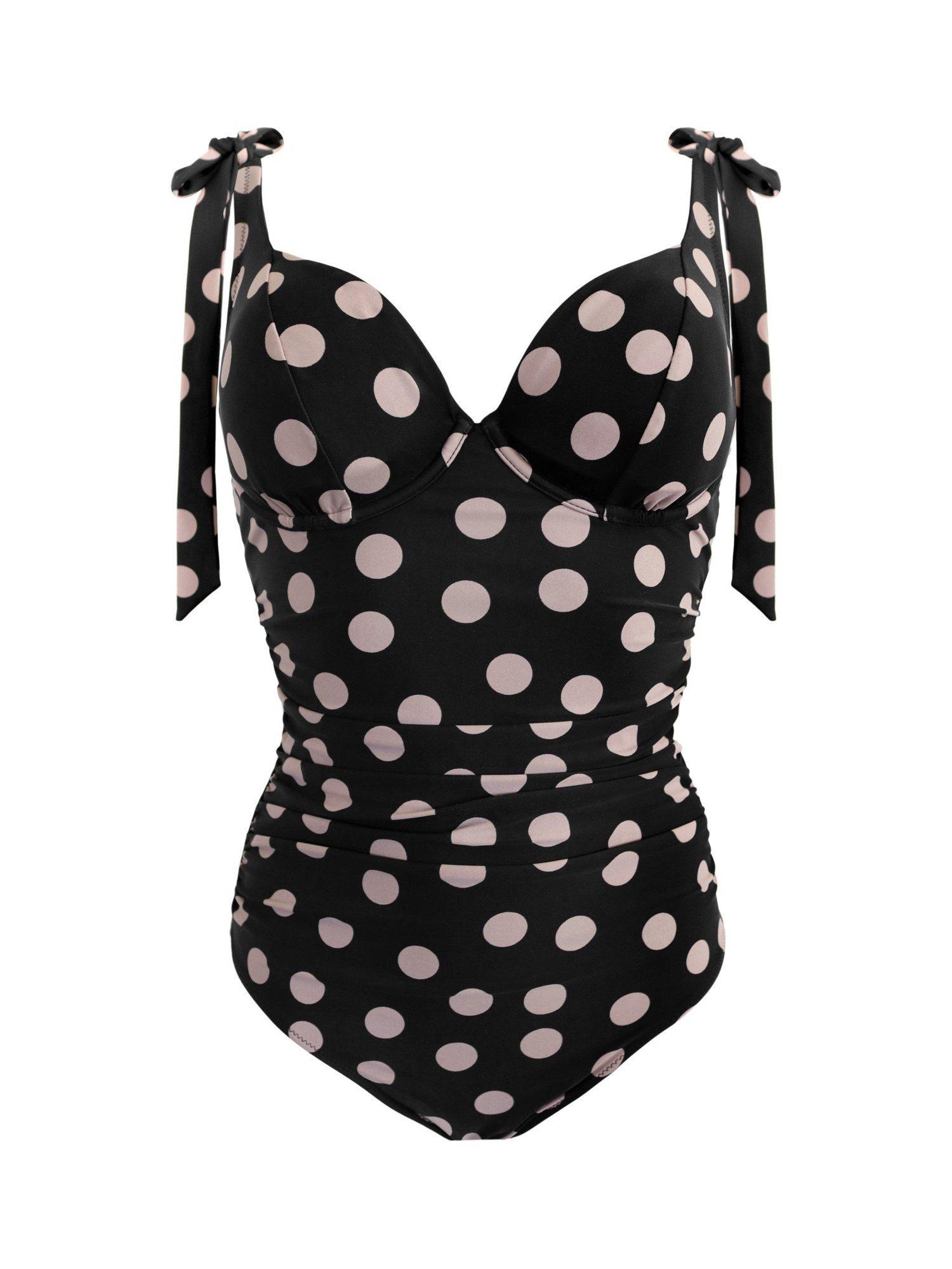 Product image 9 of 10, which shows Pour Moi Rosa Cove Non-Padded Underwired Swimsuit, Black, 32C