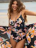 Pour Moi St Kitts Underwired Non-Padded Swimsuit, Black/Multi