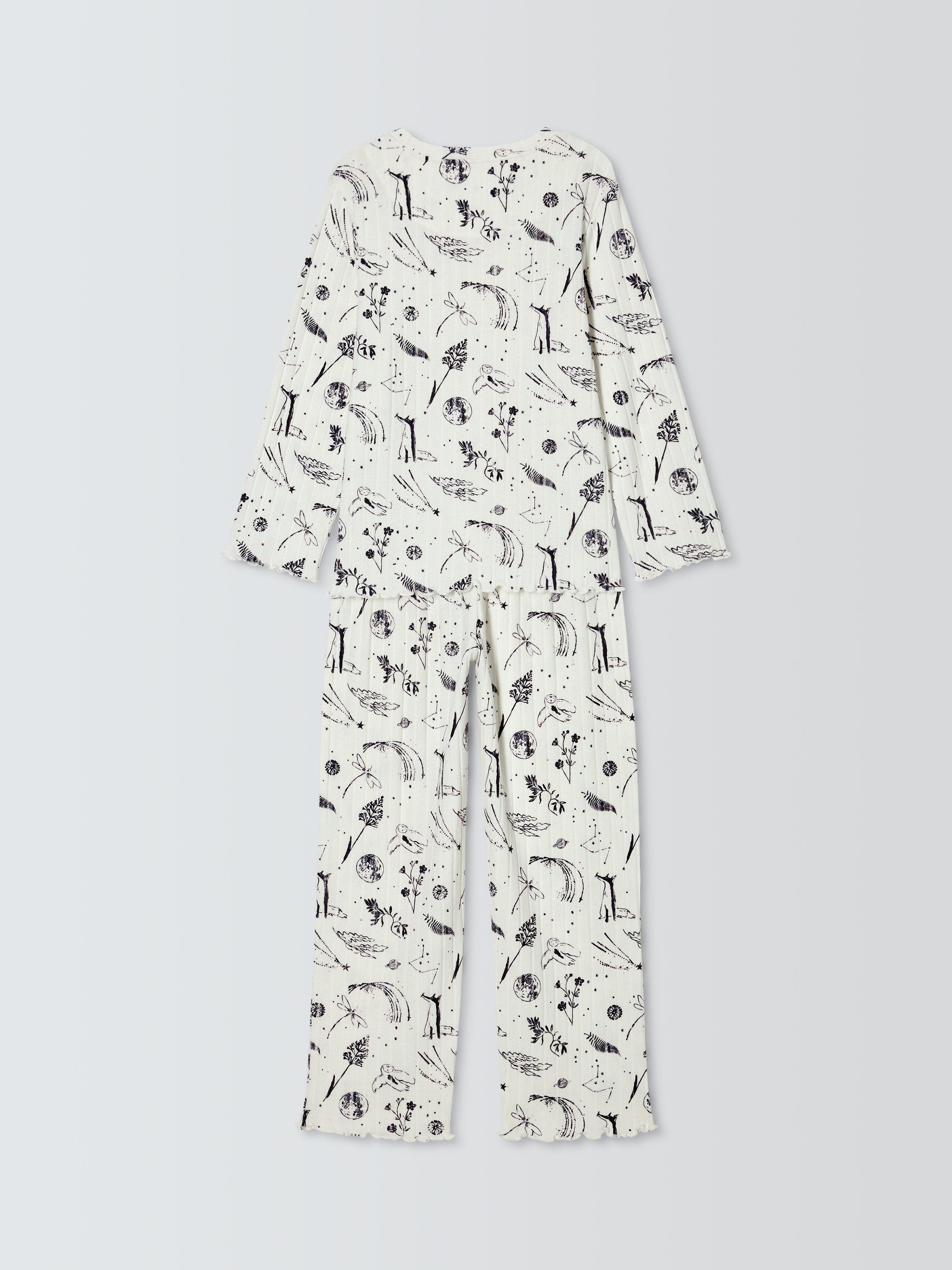 Product image 4 of 7, which shows John Lewis Kids' Mythical Ribbed Pyjama Set, White, 3 years