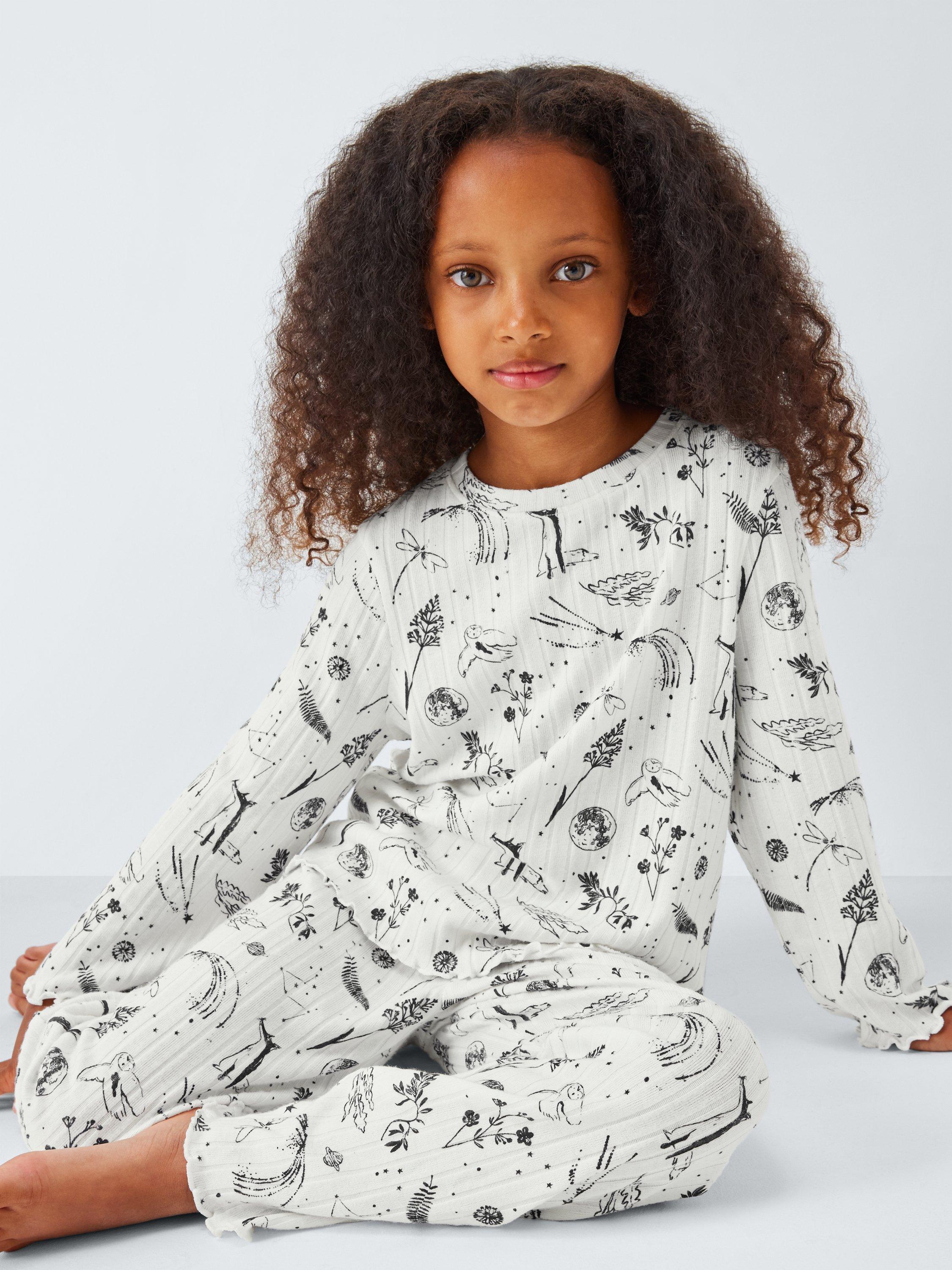 Product image 6 of 7, which shows John Lewis Kids' Mythical Ribbed Pyjama Set, White, 3 years
