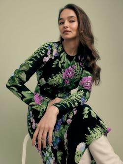 FLORERE Floral Print Batwing Midi Dress, Multi, Multi