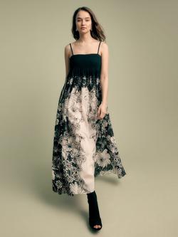 FLORERE Sleeveless Floral Print Midi Dress, Multi, Multi