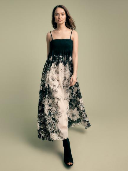 FLORERE Sleeveless Floral Print Midi Dress, Multi, Multi
