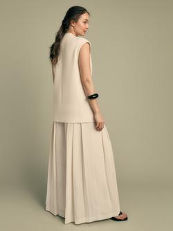 FLORERE Deep Pleat Wide Leg Trousers - view 2, Cream