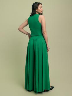 FLORERE Deep Pleat Wide Leg Trousers - view 2, Green