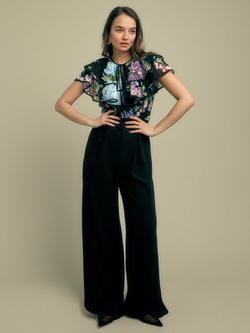 FLORERE Ruffle Detail Wide Leg Jumpsuit, Multi, Multi