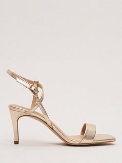 Phase Eight Metallic Strappy Heeled Sandals, Gold, Gold