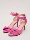 Phase Eight Twist Suede Heeled Sandals, Pink