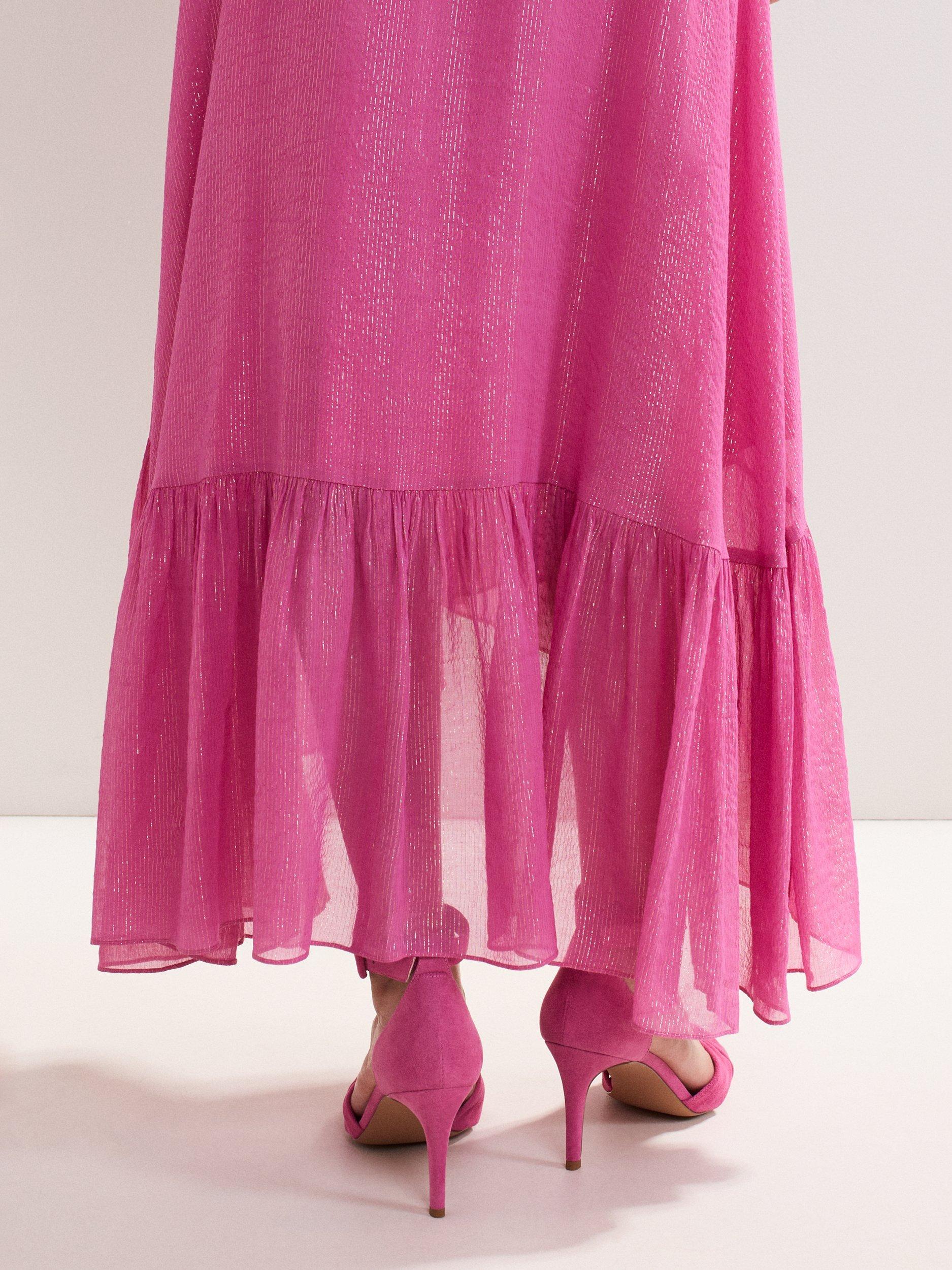 Product image 9 of 9, which shows Phase Eight Twist Suede Heeled Sandals, Pink, 3