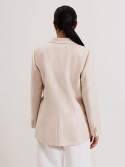 Phase Eight Petite Amble Linen Rich Blazer, Stone - view 2, Stone