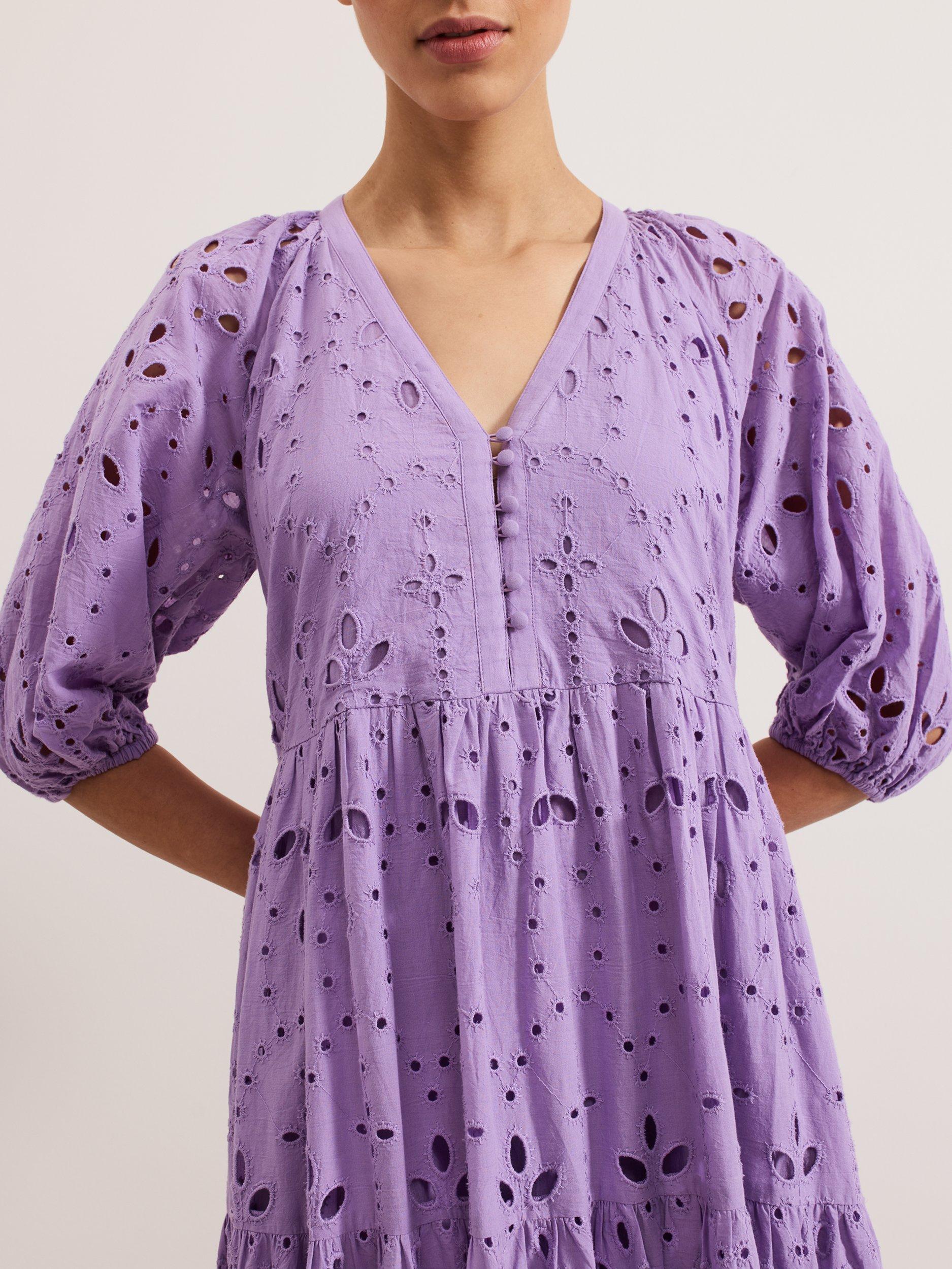 【関税込】PhaseEight ドレス☆Lorhna Broderie Anglaise Midaxi Phase Eight Lorhna Broderie Anglaise Midaxi Dress, Lilac
