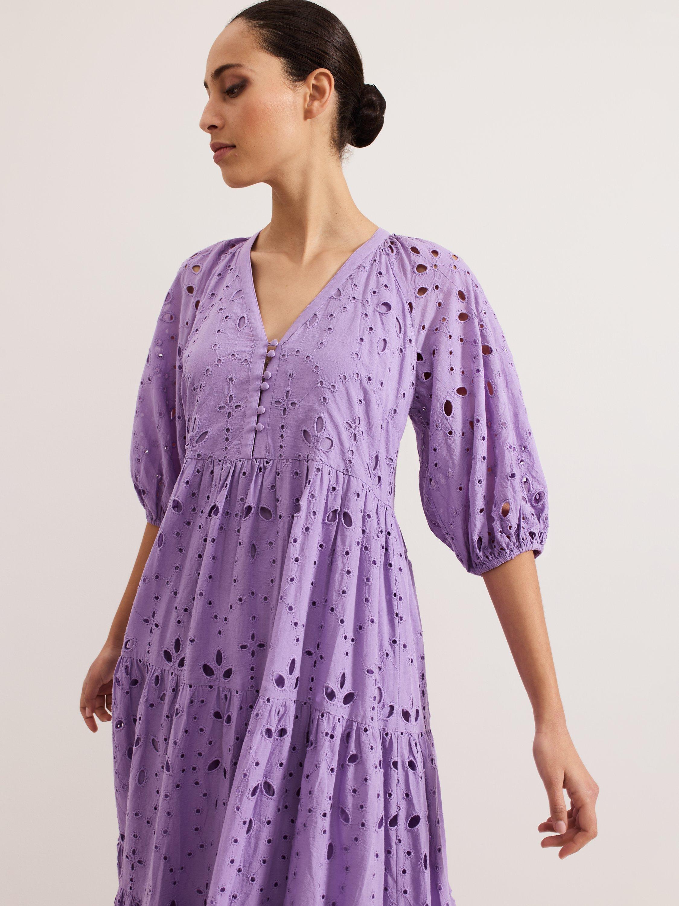【関税込】PhaseEight ドレス☆Lorhna Broderie Anglaise Midaxi Phase Eight Lorhna Broderie Anglaise Midaxi Dress, Lilac