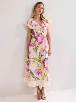 Phase Eight Matilda Ruffle Floral Midi Dress, Multi, Multi