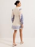 Phase Eight Pia Floral Mini Dress, Ivory