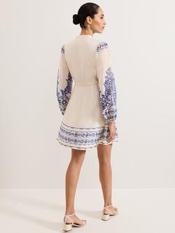 Phase Eight Pia Floral Mini Dress, Ivory - view 2, Ivory