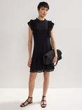 Phase Eight Reena Broderie Trim Mini Dress, Black
