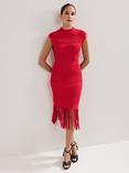 Phase Eight Tazmin Tassel Midi Dress, Red