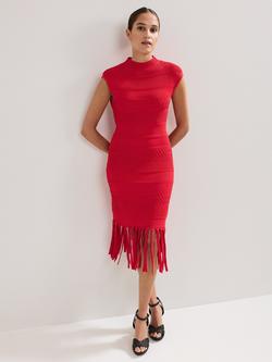 Phase Eight Tazmin Tassel Midi Dress, Red, Red