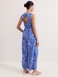 Phase Eight Marta Leaf Print Jumpsuit, Blue/Multi