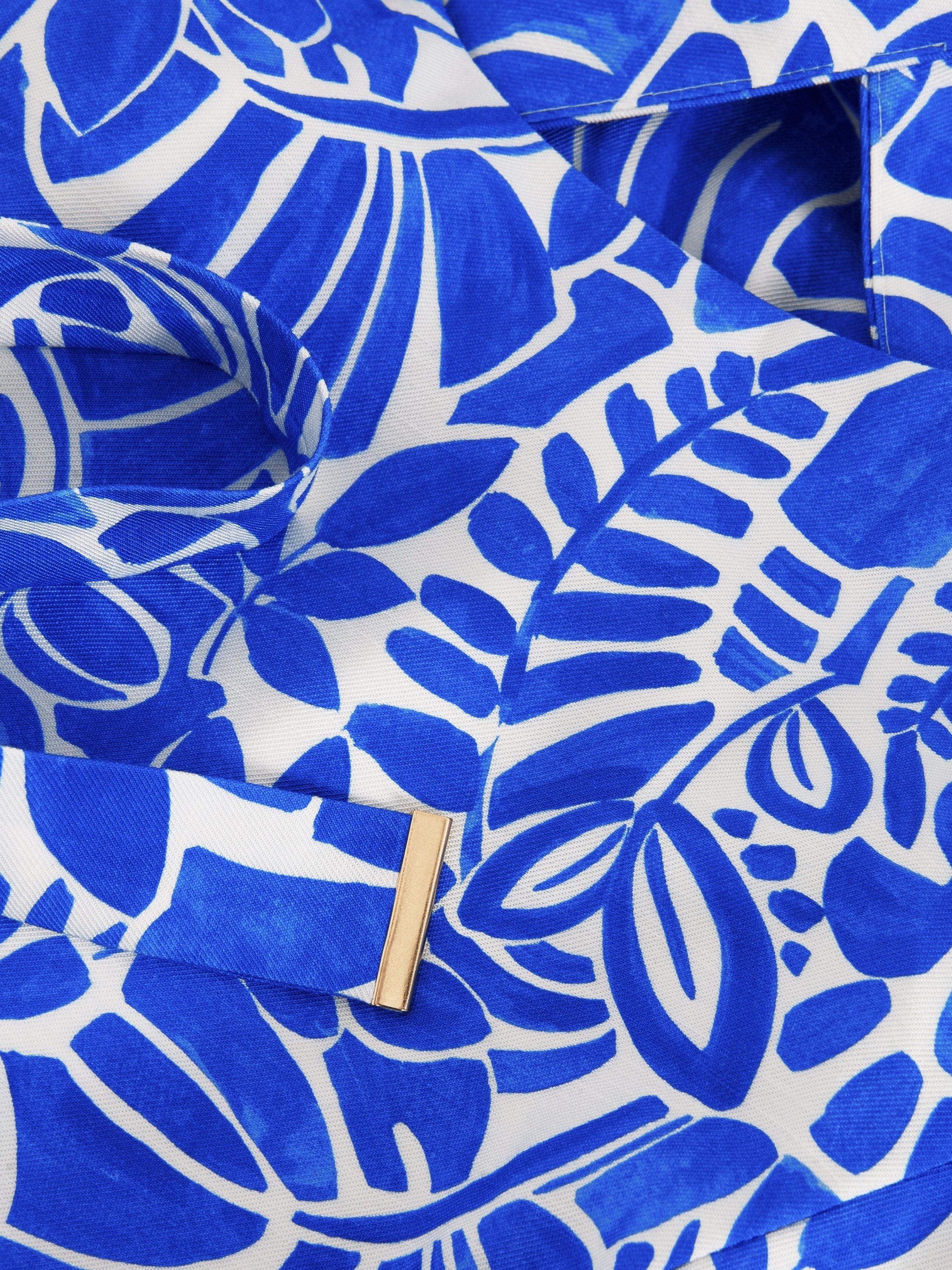 Product image 6 of 9, which shows Phase Eight Marta Leaf Print Jumpsuit containing LENZING™ ECOVERO™ Viscose, Blue/Multi, 20