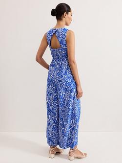 Phase Eight Marta Floral Jumpsuit, Blue - view 2, Blue