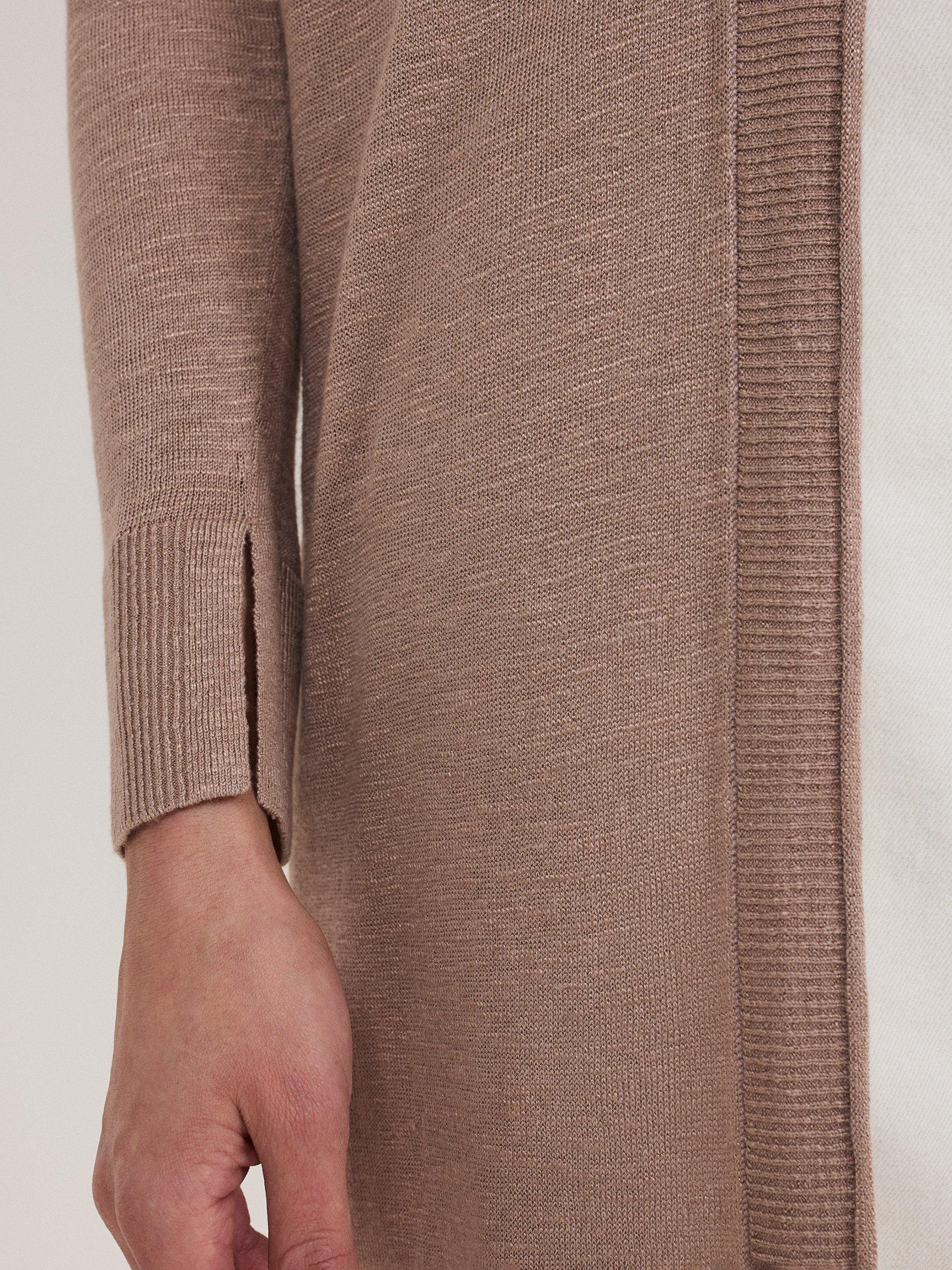 Product image 8 of 8, which shows Phase Eight Tasha Linen Rich Cardigan, Brown, S