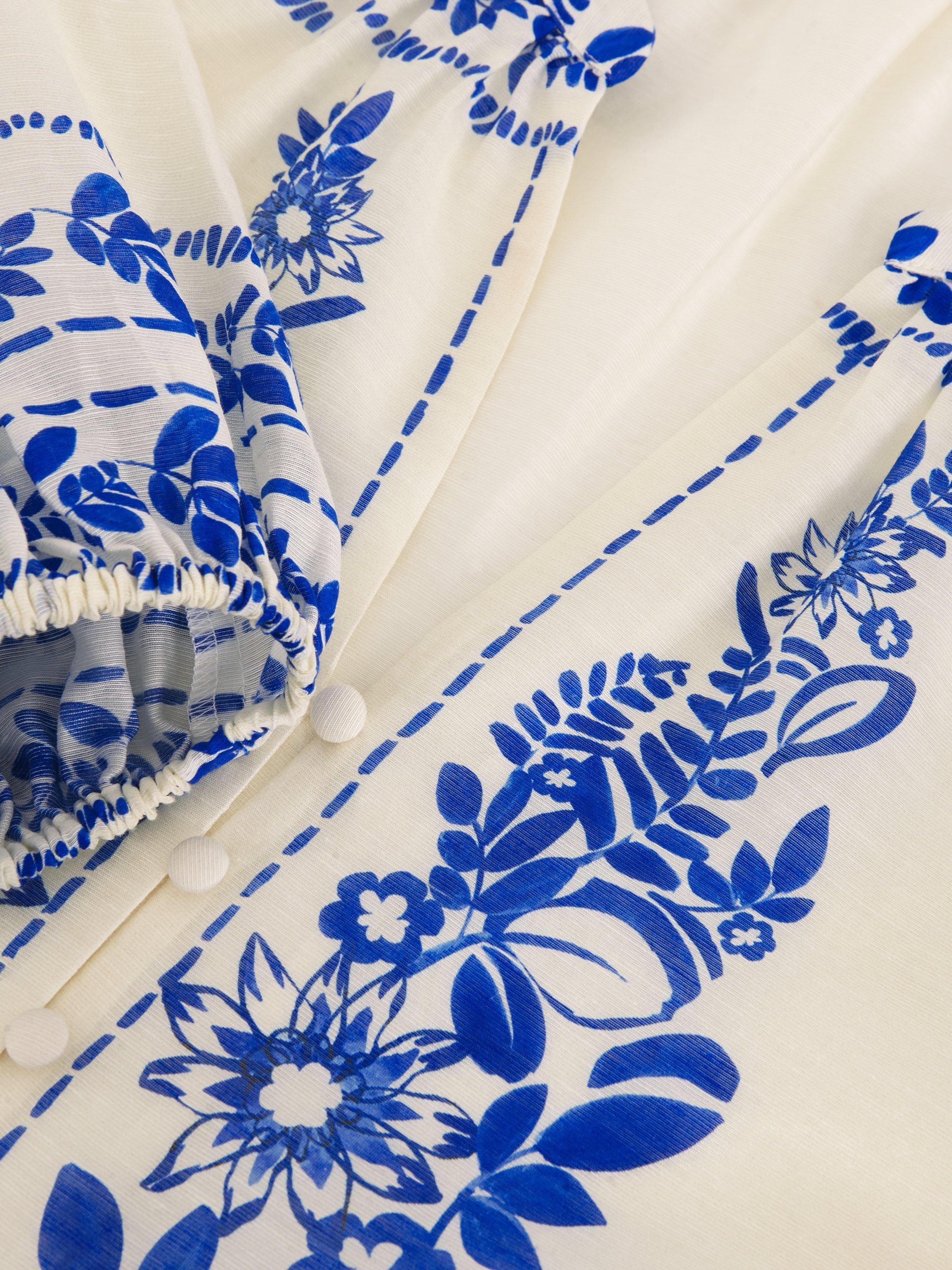 Product image 6 of 8, which shows Phase Eight Marisa Floral Blouse, Blue, 8