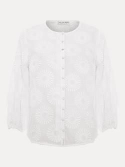 Phase Eight Daisy Cotton Poplin Blouse, Ivory, Ivory