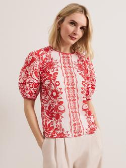 Phase Eight Vivi Floral Top, Red, Red