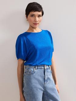 Phase Eight Arabel Pure Linen Top, Blue, Blue